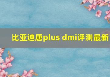 比亚迪唐plus dmi评测最新